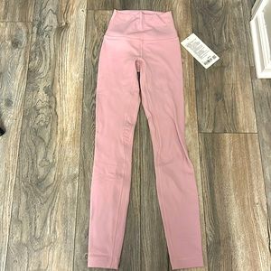 Lululemon light pink Align HR Pant 28” size 0 NWT